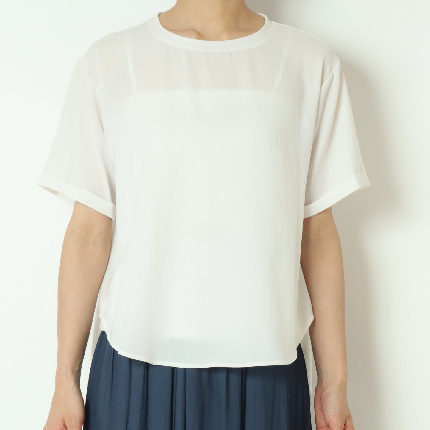 ストレッチシフォン半袖ブラウス　80242201