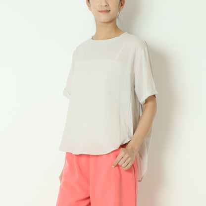 ストレッチシフォン半袖ブラウス　80242201