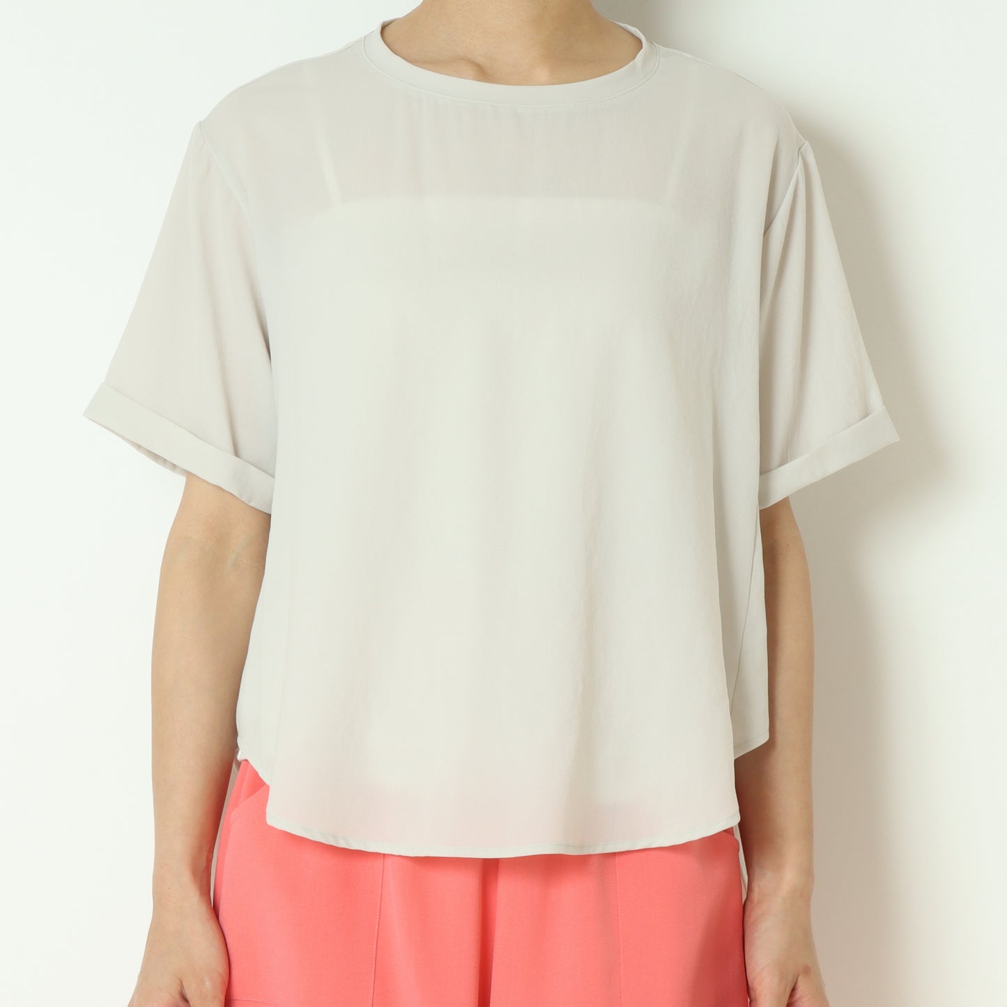 ストレッチシフォン半袖ブラウス　80242201