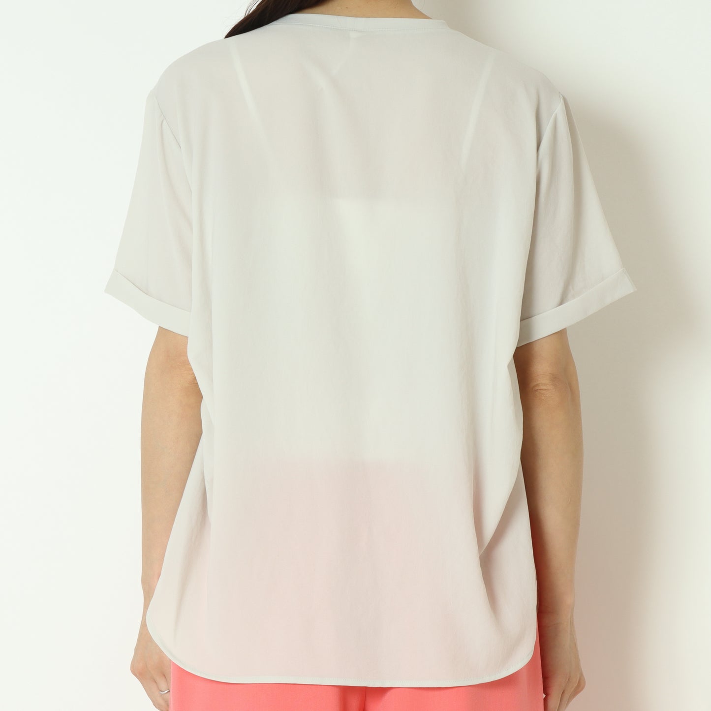 ストレッチシフォン半袖ブラウス　80242201