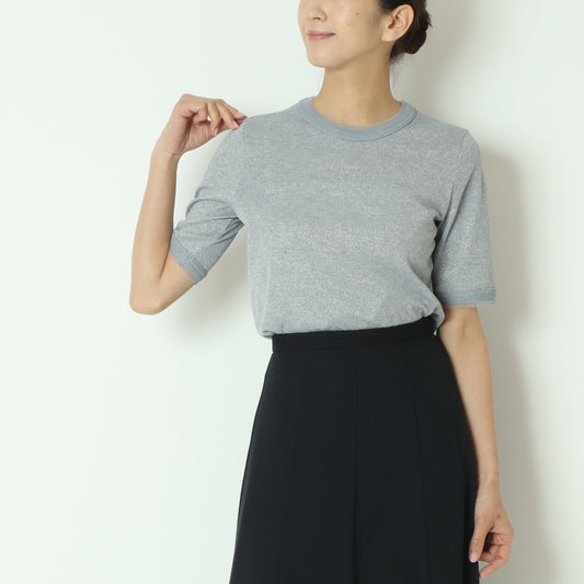 ラメリブショートスリーブTシャツ  8920773
