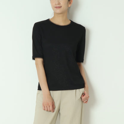 ラメリブショートスリーブTシャツ  8920773