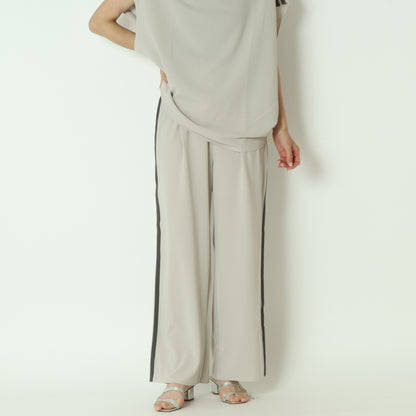 カットジョーゼットサイドラインワイドパンツ　8856614