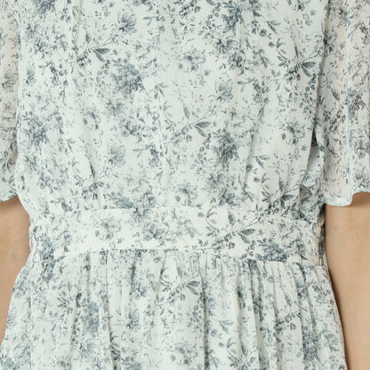花柄シフォンワンピース　8556029