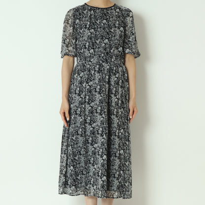 花柄シフォンワンピース　8556029