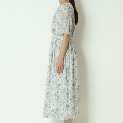 花柄シフォンワンピース　8556029