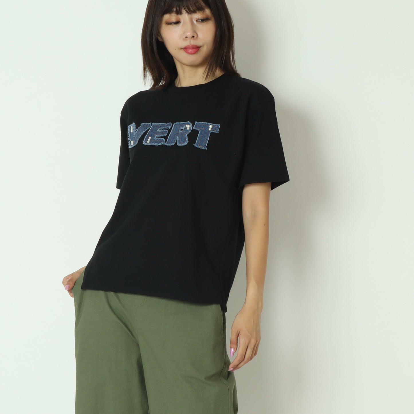 パールデニムロゴ Tシャツ　7521002