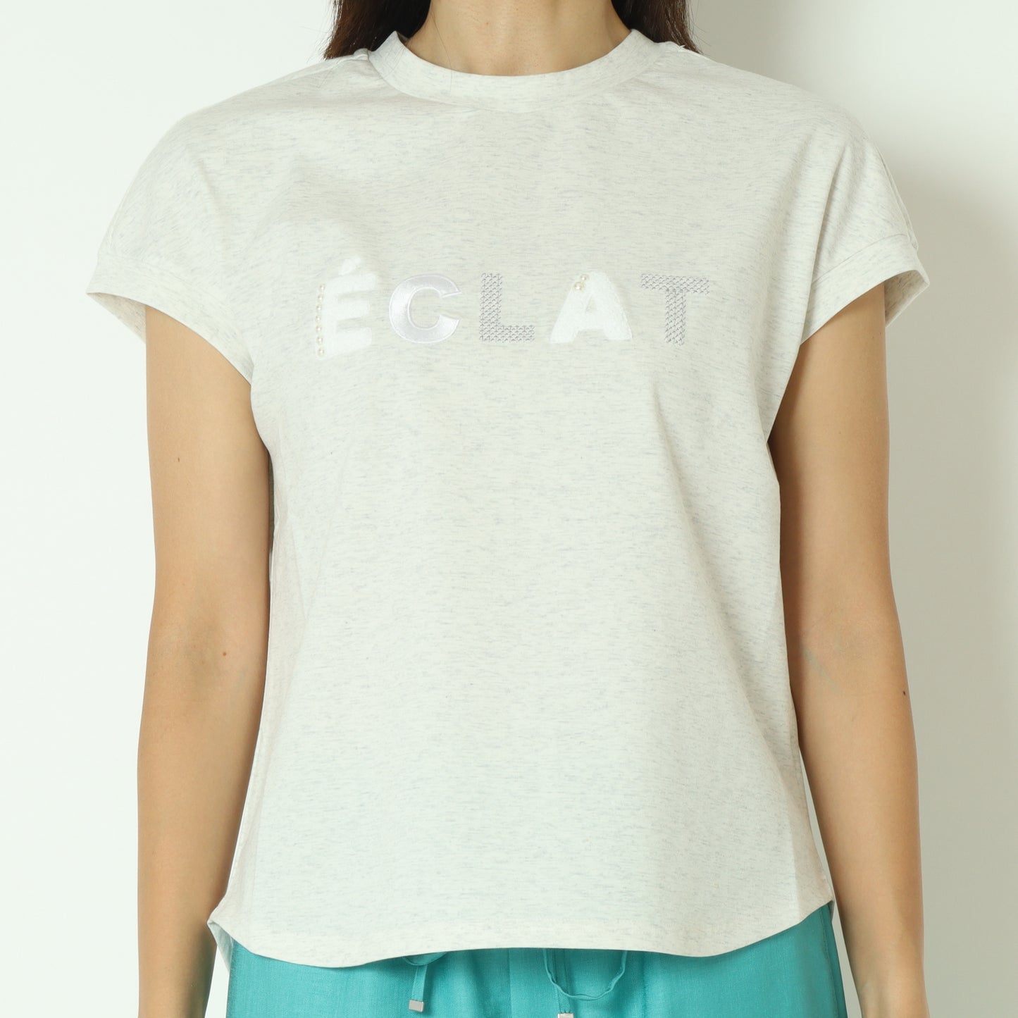 フレンチスリーブパールロゴTシャツ  7521003