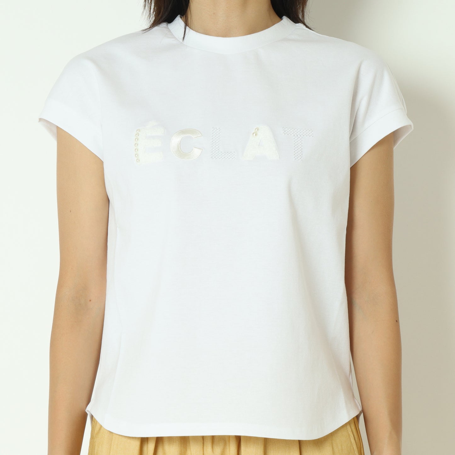 フレンチスリーブパールロゴTシャツ  7521003
