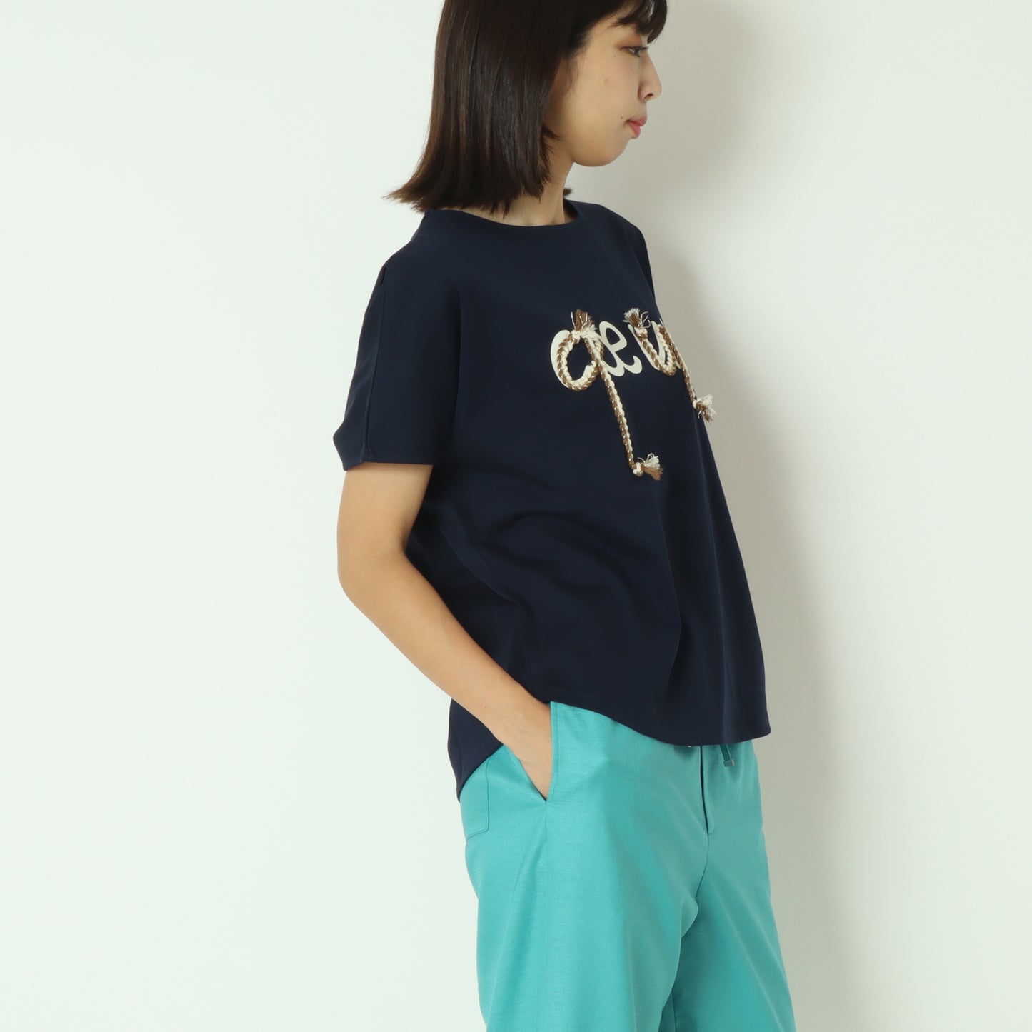 配色ロープロゴTシャツ  7521005