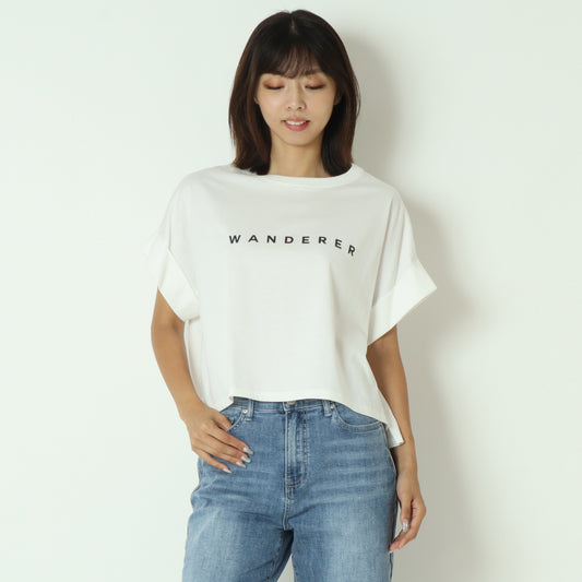 クロップド丈ロゴTシャツ55025614