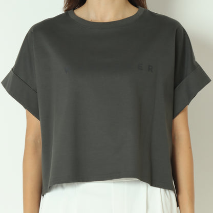 クロップド丈ロゴTシャツ55025614