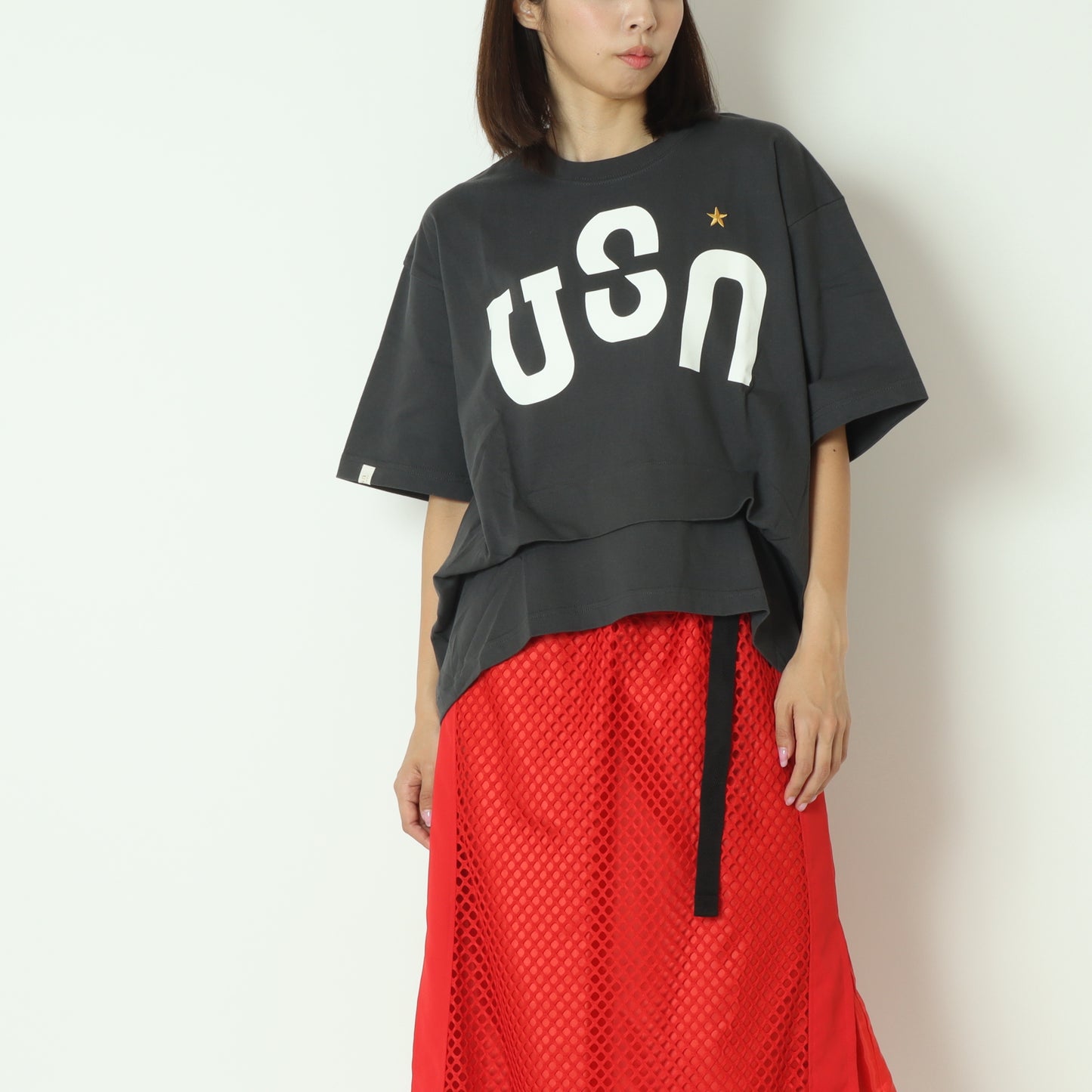 USUロゴステッチワークTシャツ 25M-MT-39