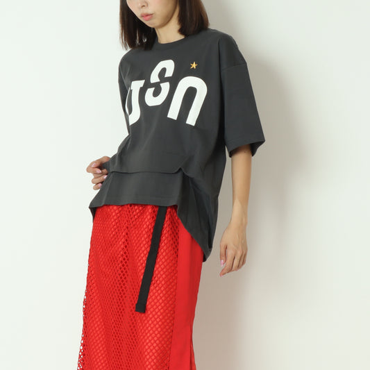 USUロゴステッチワークTシャツ 25M-MT-39