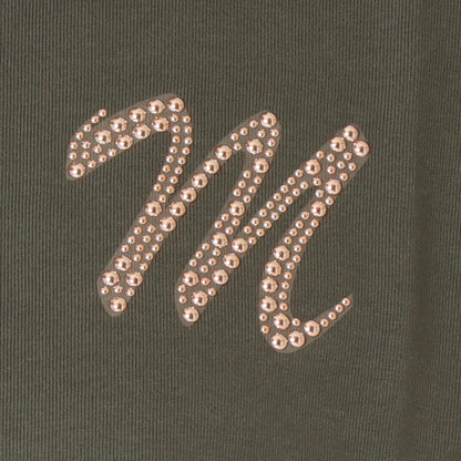 Mロゴブローチ風Tシャツ   713227