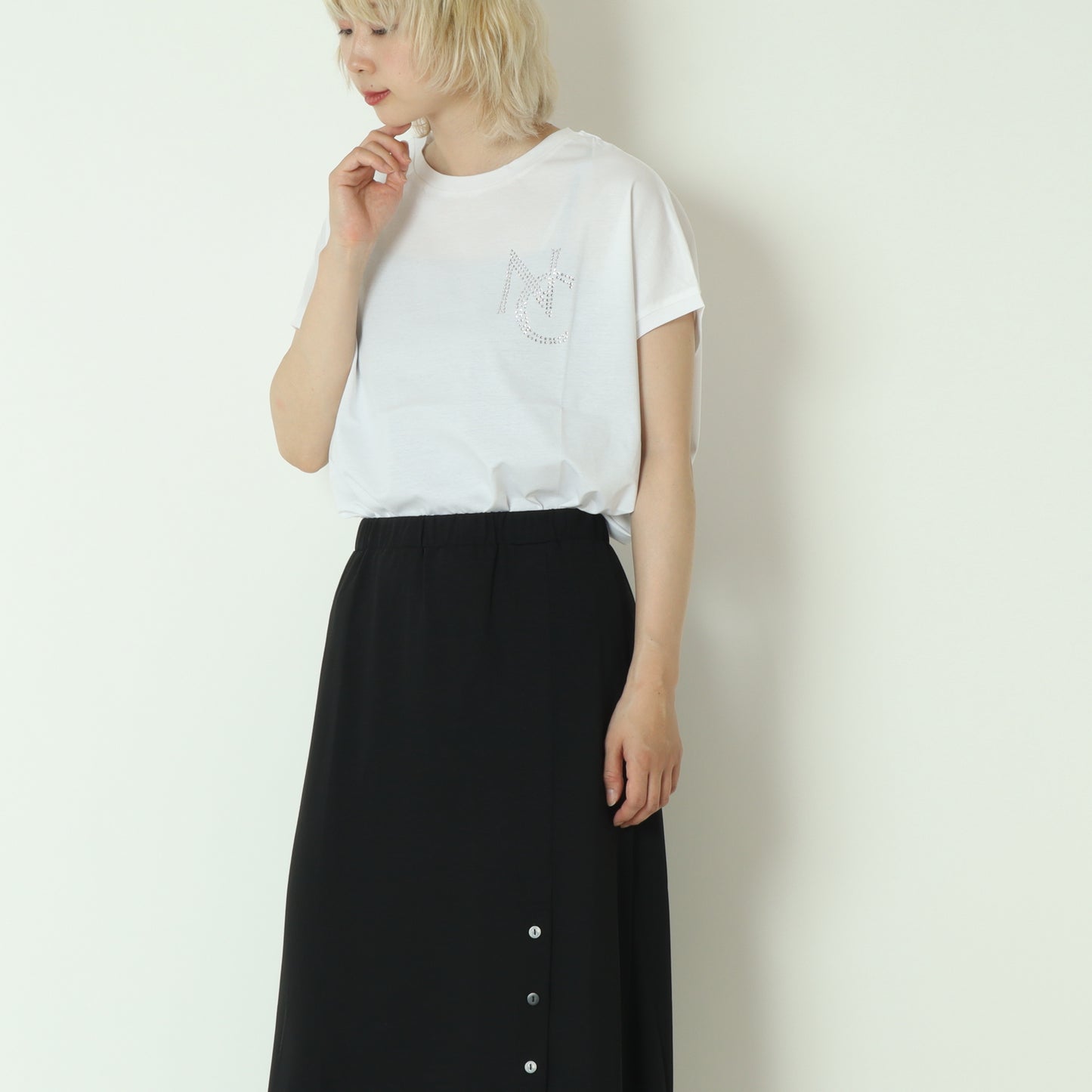 ラインストーンロゴカットソー623716