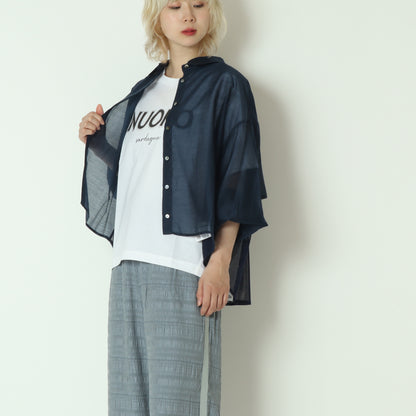 フリル×メッシュバックシアーシャツブラウス 623741