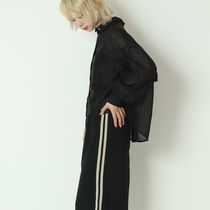 フリル×メッシュバックシアーシャツブラウス 623741