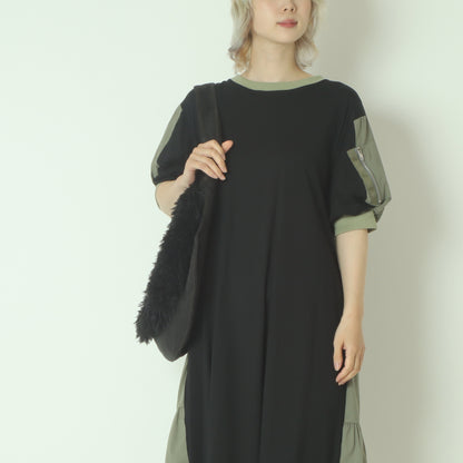 メッシュ＆ファーワンショルダーバッグ  ER25-M03