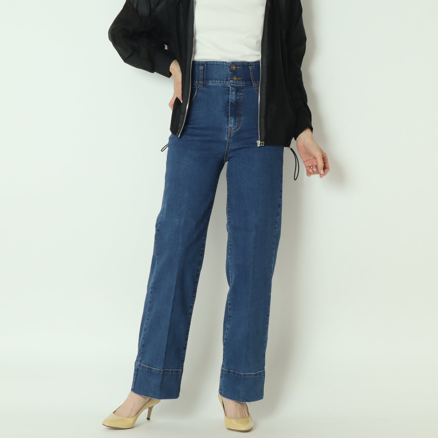 ハイウエストワイドデニムパンツ　C7528499-2