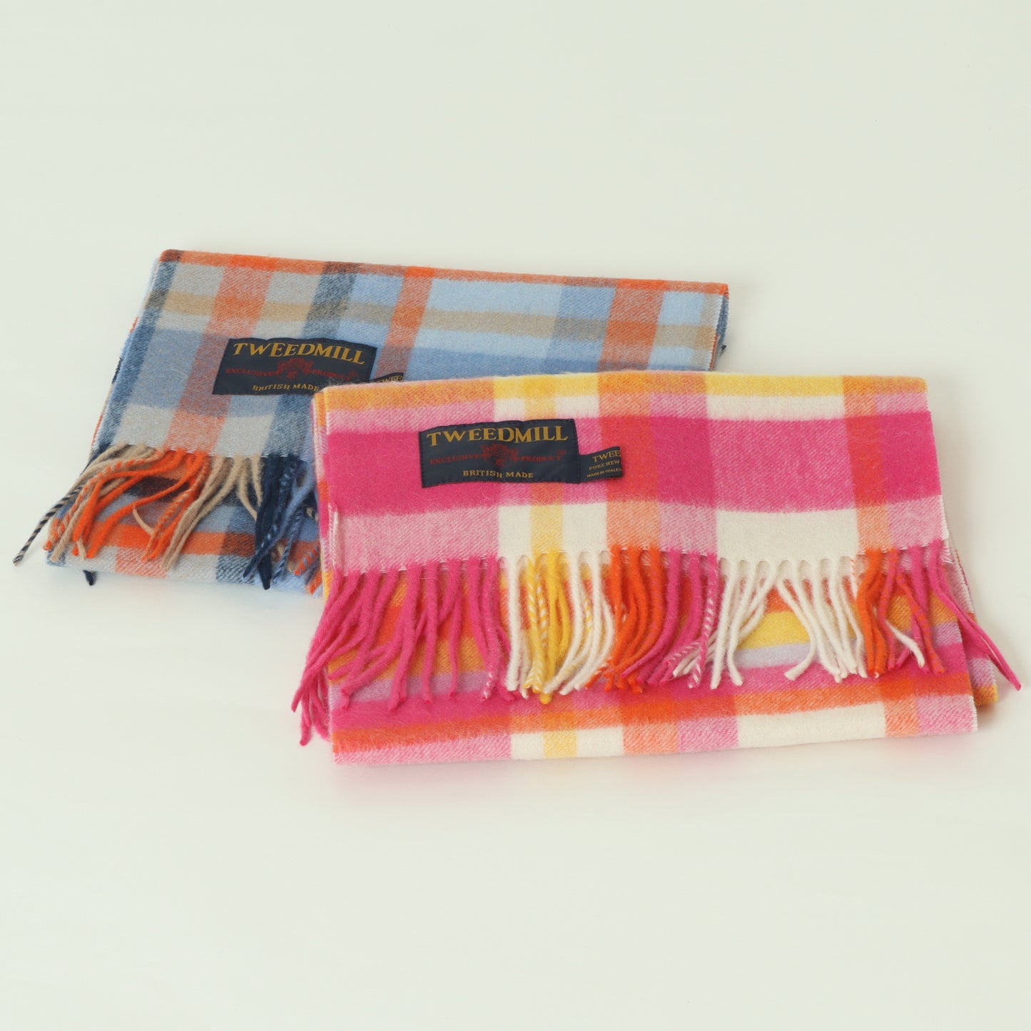 プレステージラムウールチェックノスマフラー　LAMBWOOLSCARF