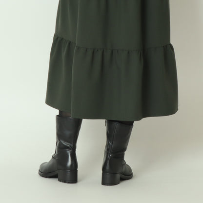 カウレザーサイドジップミドルブーツ　3840