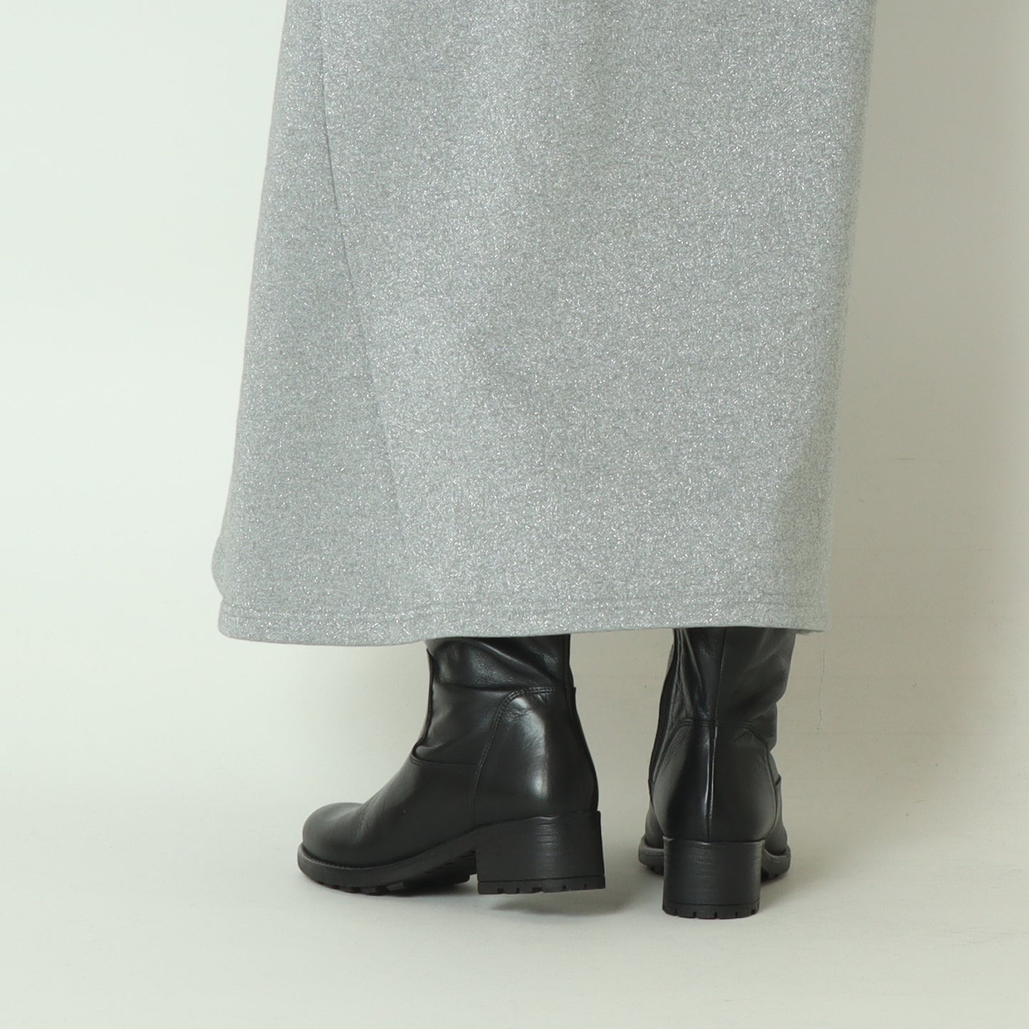 カウレザーサイドジップミドルブーツ　3840