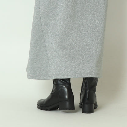 カウレザーサイドジップミドルブーツ　3840