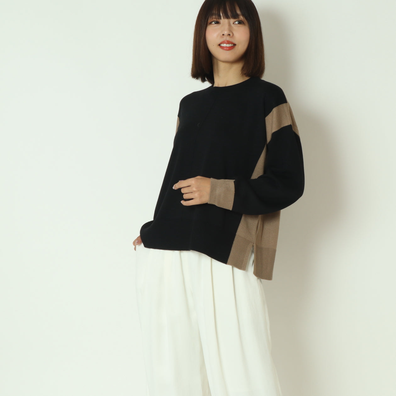 ブロック配色プルオーバーニット  10256051