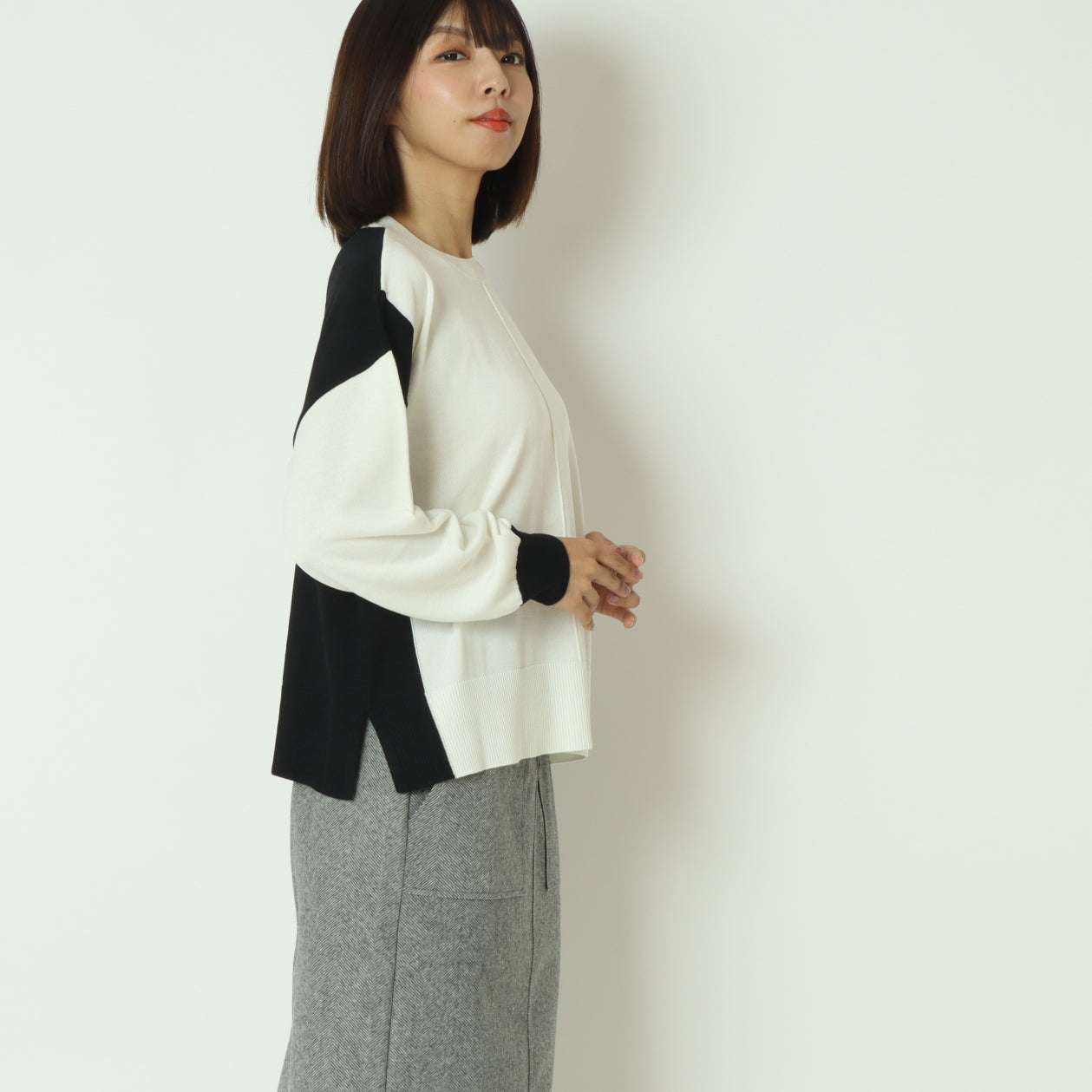 ブロック配色プルオーバーニット  10256051