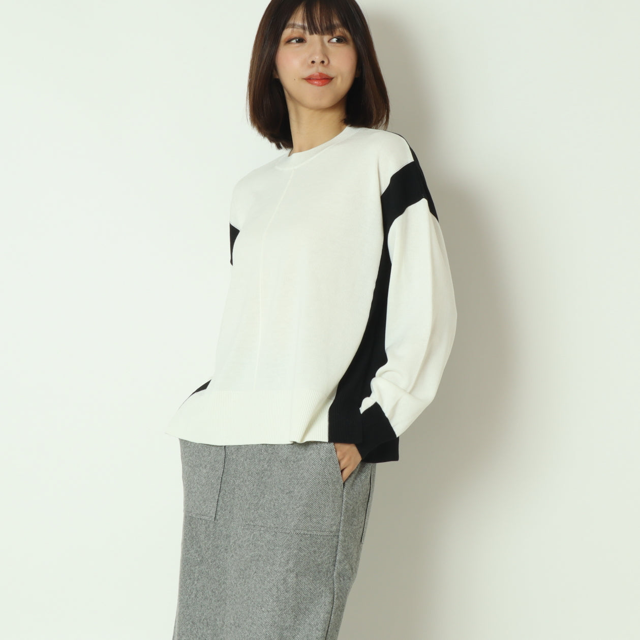 ブロック配色プルオーバーニット  10256051