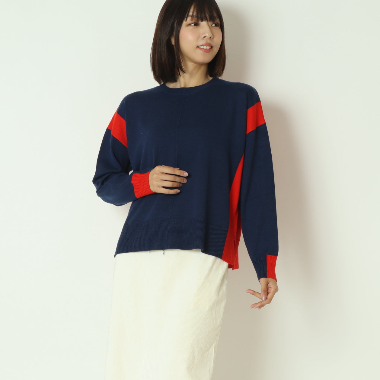 ブロック配色プルオーバーニット  10256051