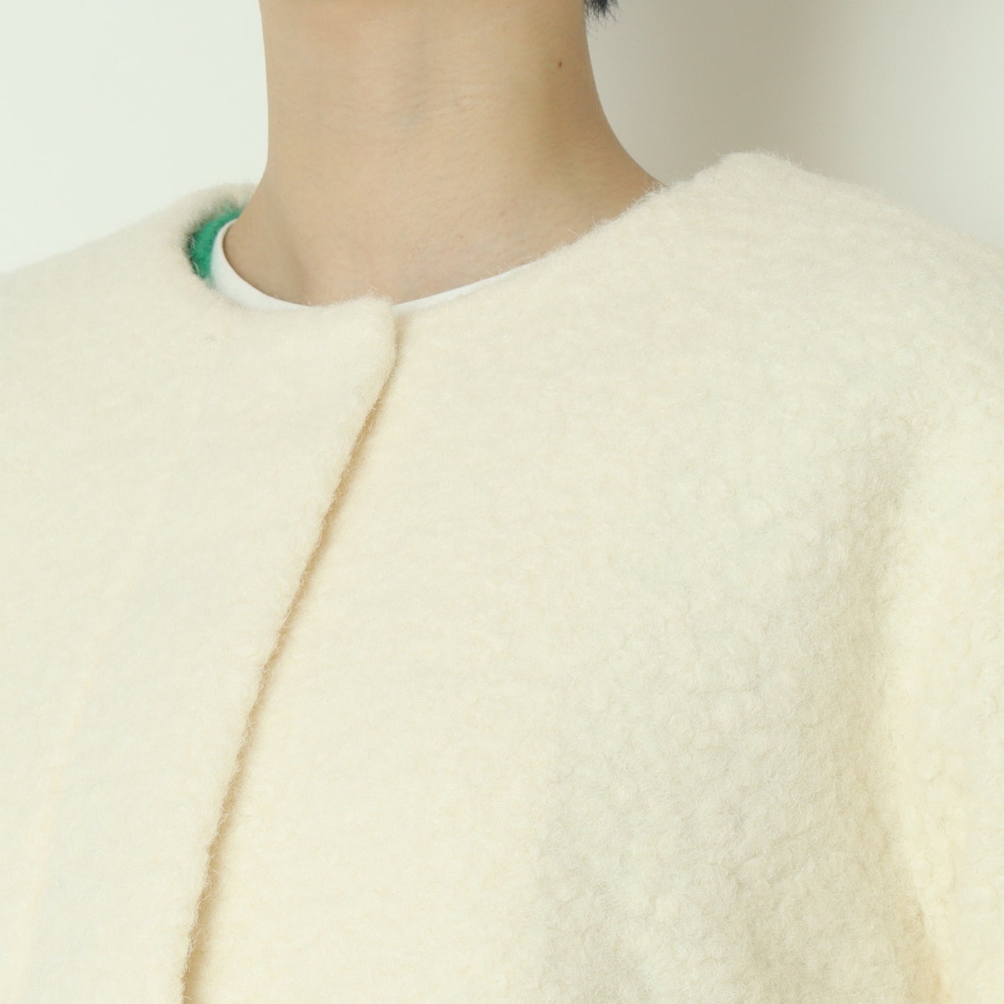 ノーカラードロップショルダーボアブルゾン 
80256394