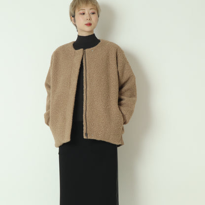 ノーカラードロップショルダーボアブルゾン 
80256394