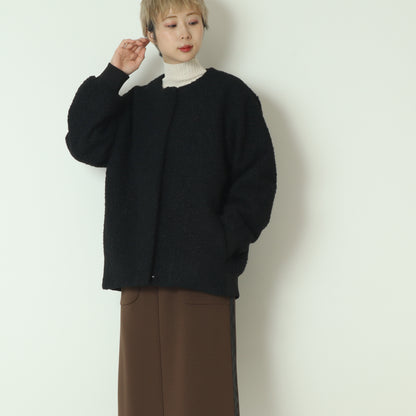 ノーカラードロップショルダーボアブルゾン 
80256394