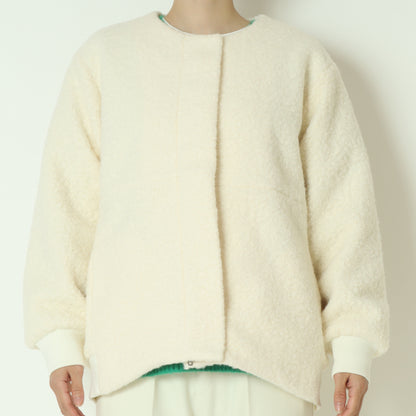 ノーカラードロップショルダーボアブルゾン 
80256394