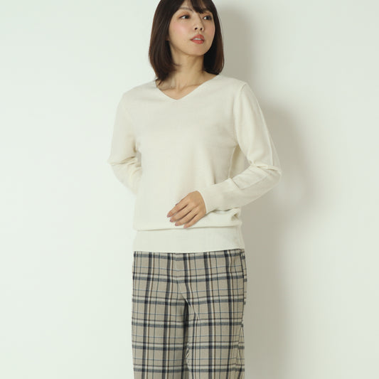 ピュアカシミアVネックニット  11256452