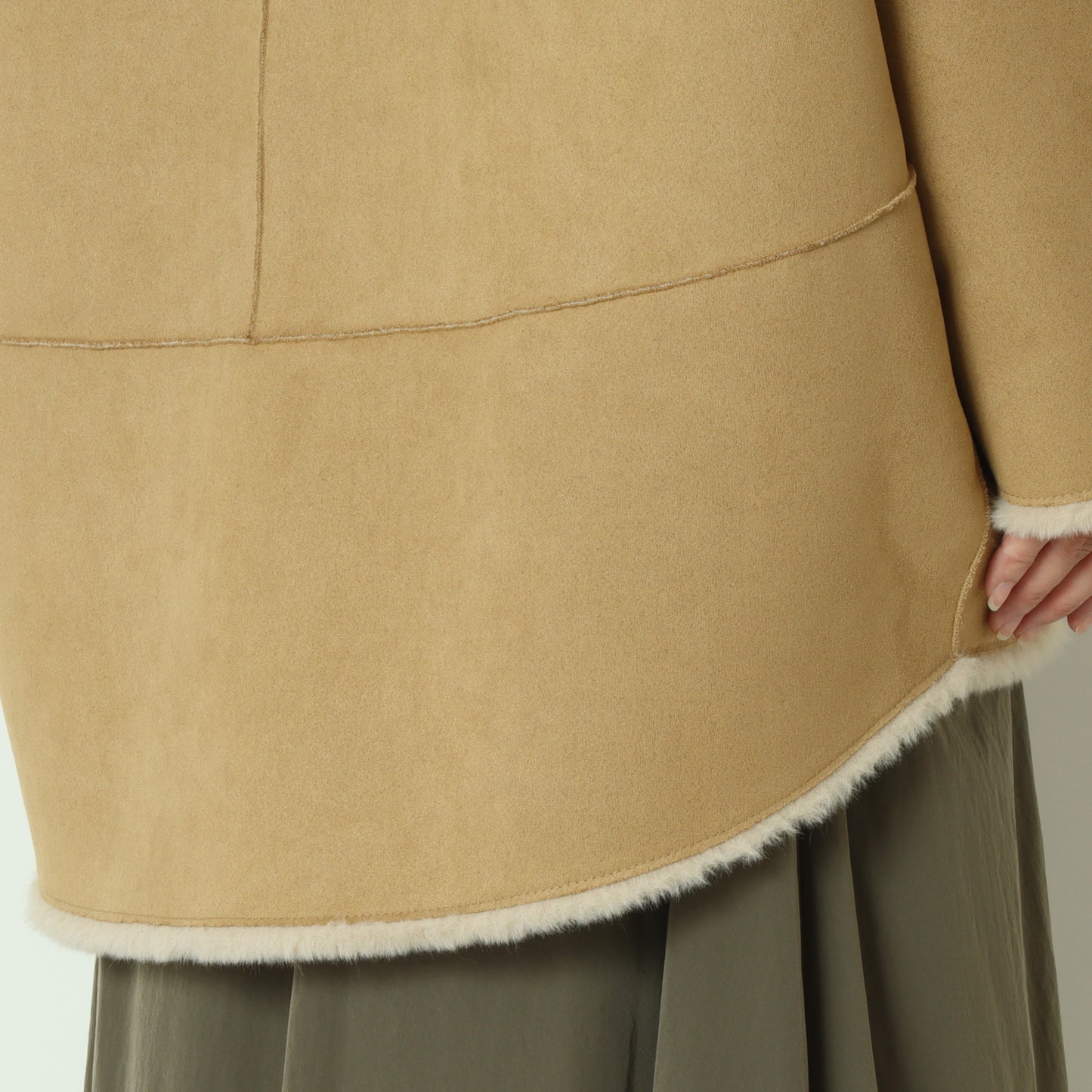 リバーシブルミドル丈フーディボアコート  80256407