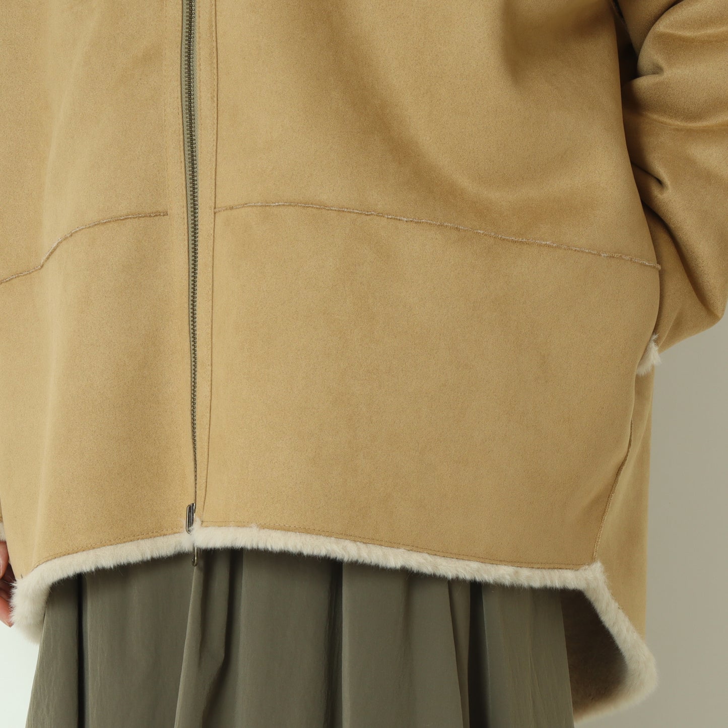 リバーシブルミドル丈フーディボアコート  80256407