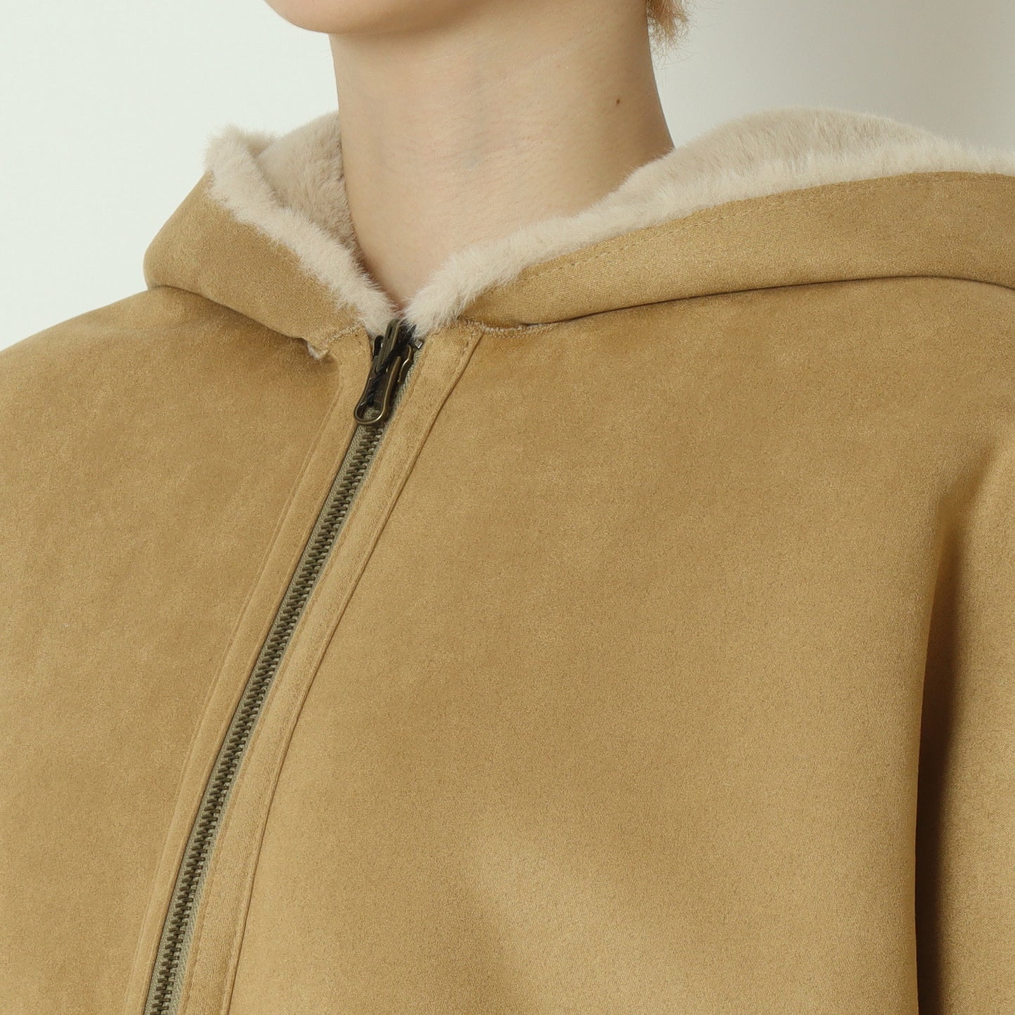 リバーシブルミドル丈フーディボアコート  80256407