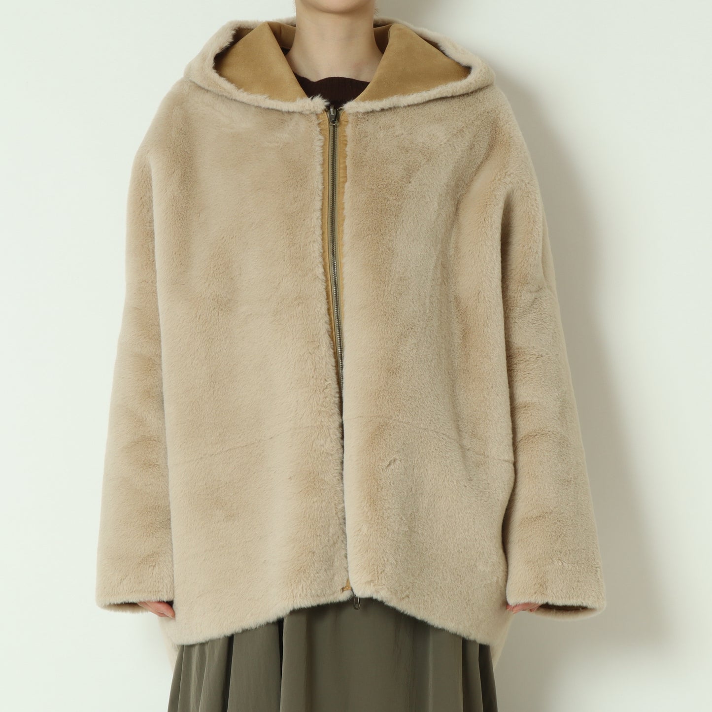 リバーシブルミドル丈フーディボアコート  80256407