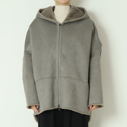 リバーシブルミドル丈フーディボアコート  80256407