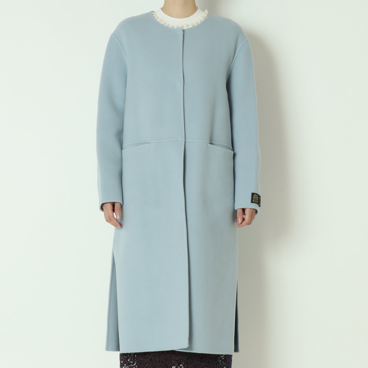 ノーカラーロングコート  20256616