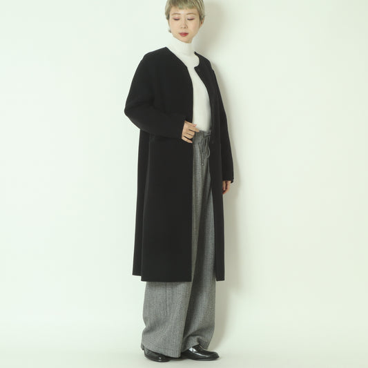 ノーカラーロングコート  20256616