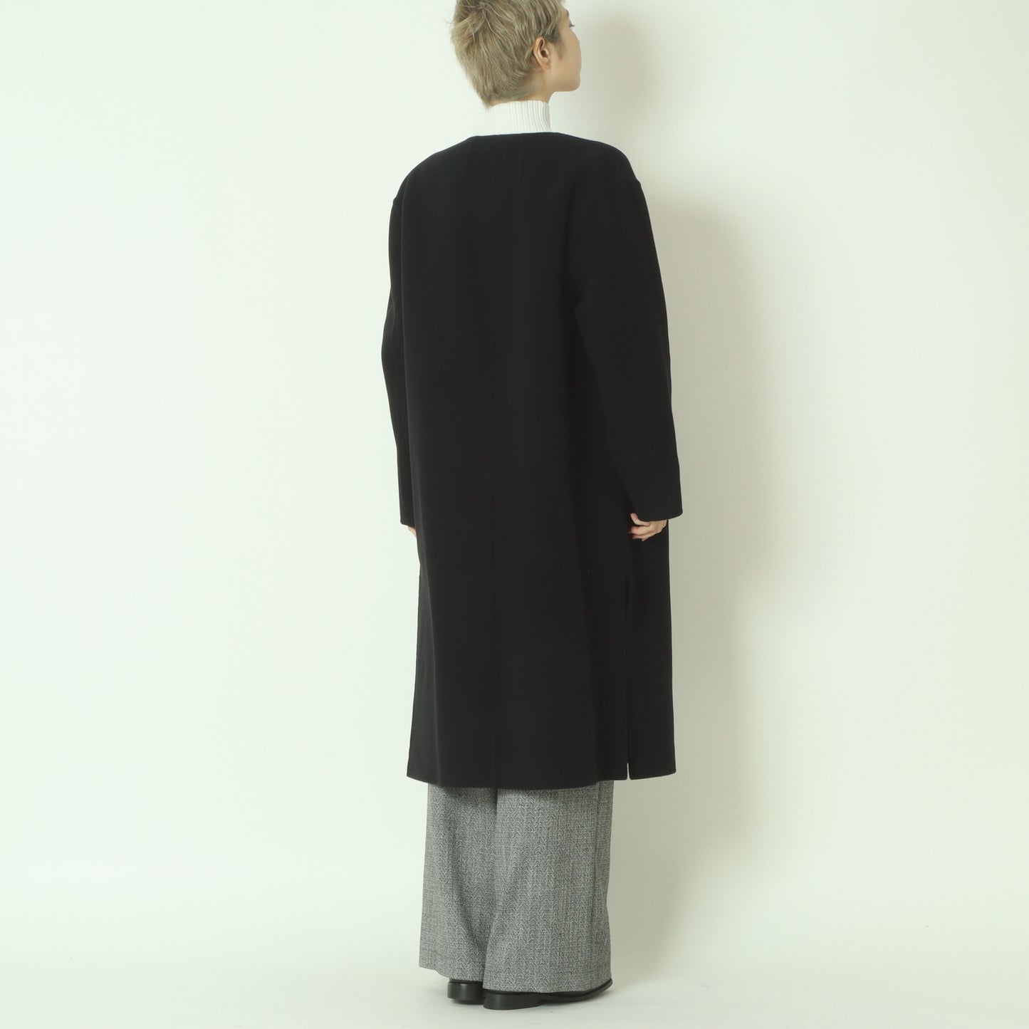 ノーカラーロングコート  20256616