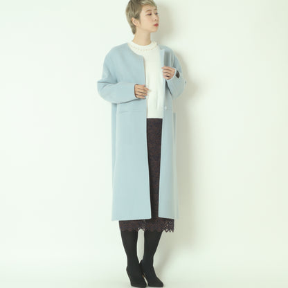 ノーカラーロングコート  20256616