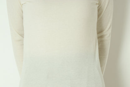 カシミアシルクソフトタッチタートルリブニット  80256500