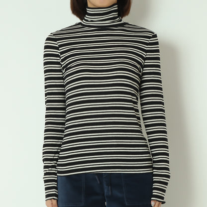 カシミアシルクソフトタッチタートルリブニット  80256500