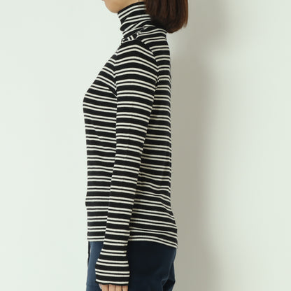 カシミアシルクソフトタッチタートルリブニット  80256500