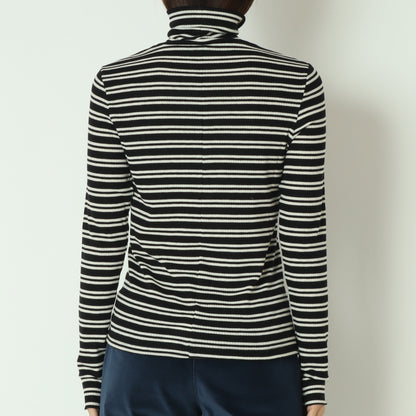 カシミアシルクソフトタッチタートルリブニット  80256500